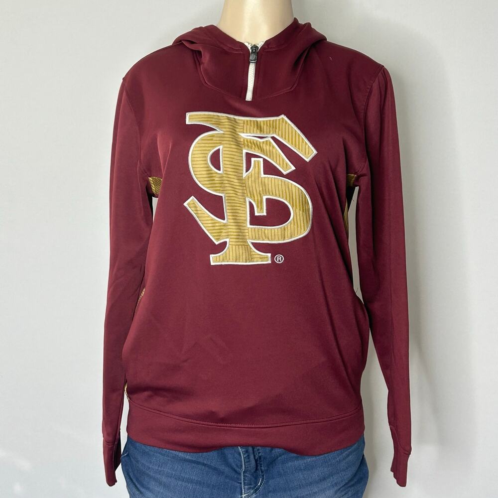 Florida State Seminoles FSU Women’s XL 18 Hooded 1/4 Zip Pullover Garnet Gold